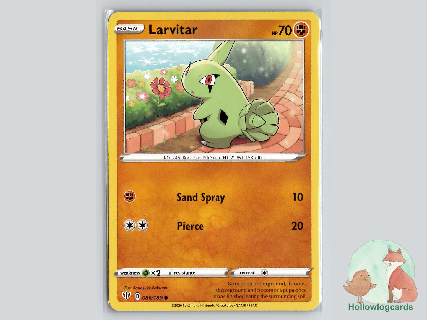 Larvitar (086/189) - Darkness Ablaze Pokémon Card
