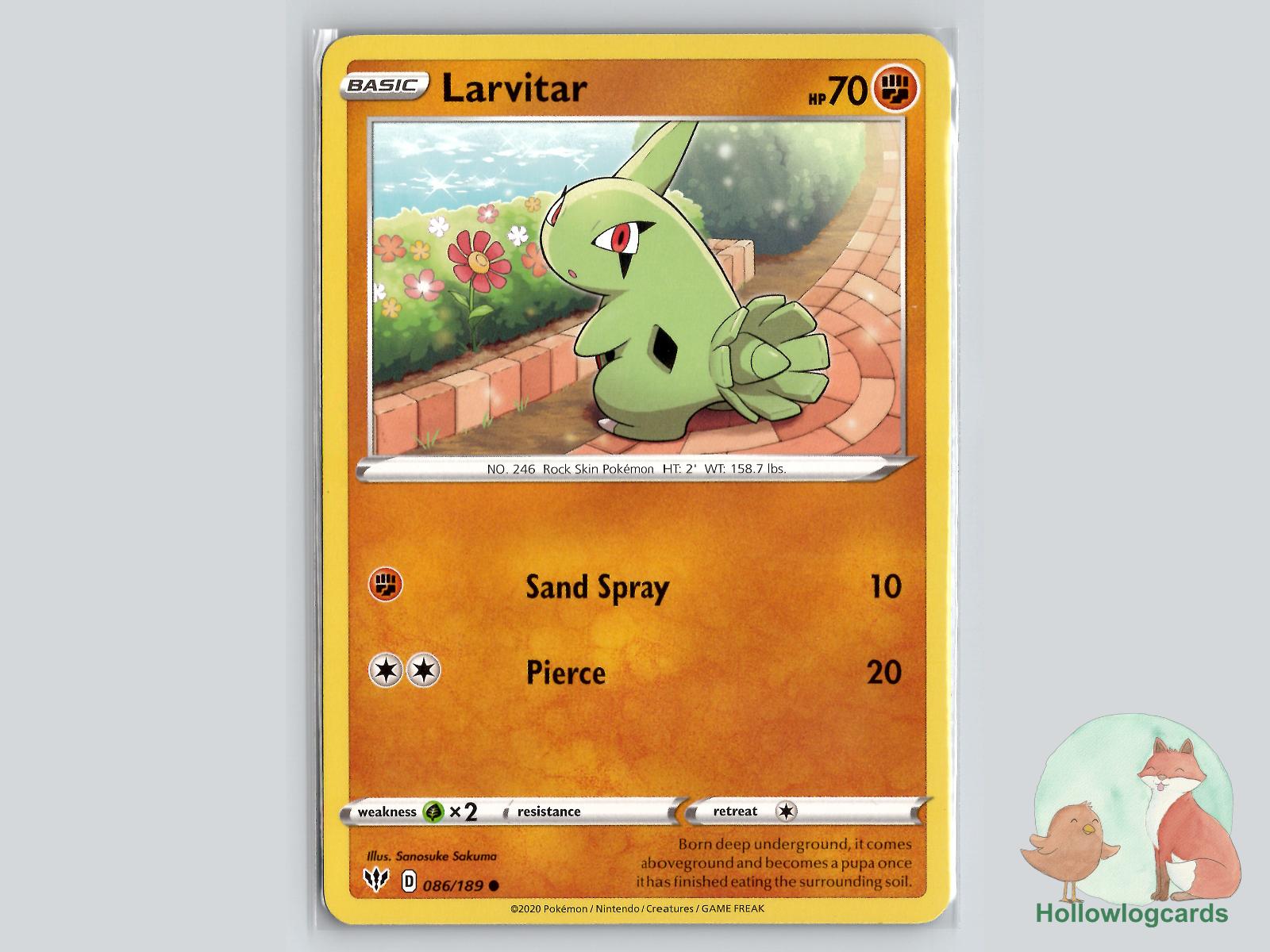Larvitar (086/189) - Darkness Ablaze Pokémon Card