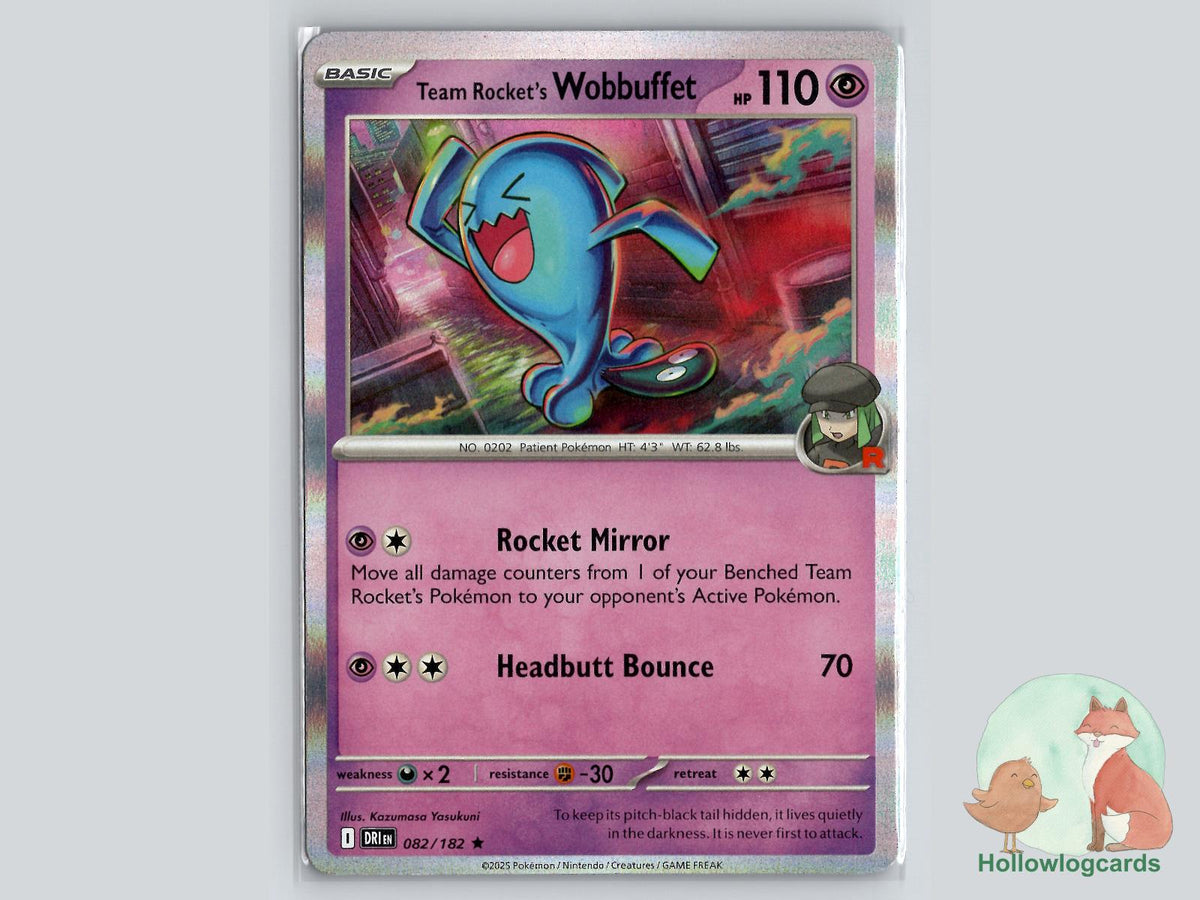 Team Rocket's Wobbuffet (082/182) - Destined Rivals Pokémon Card