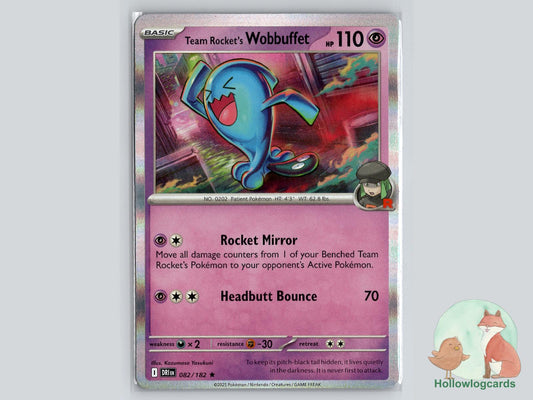 Team Rocket's Wobbuffet (082/182) - Destined Rivals Pokémon Card