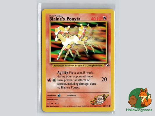 Blaine's Ponyta (63/132) - Gym Heroes Pokémon Card