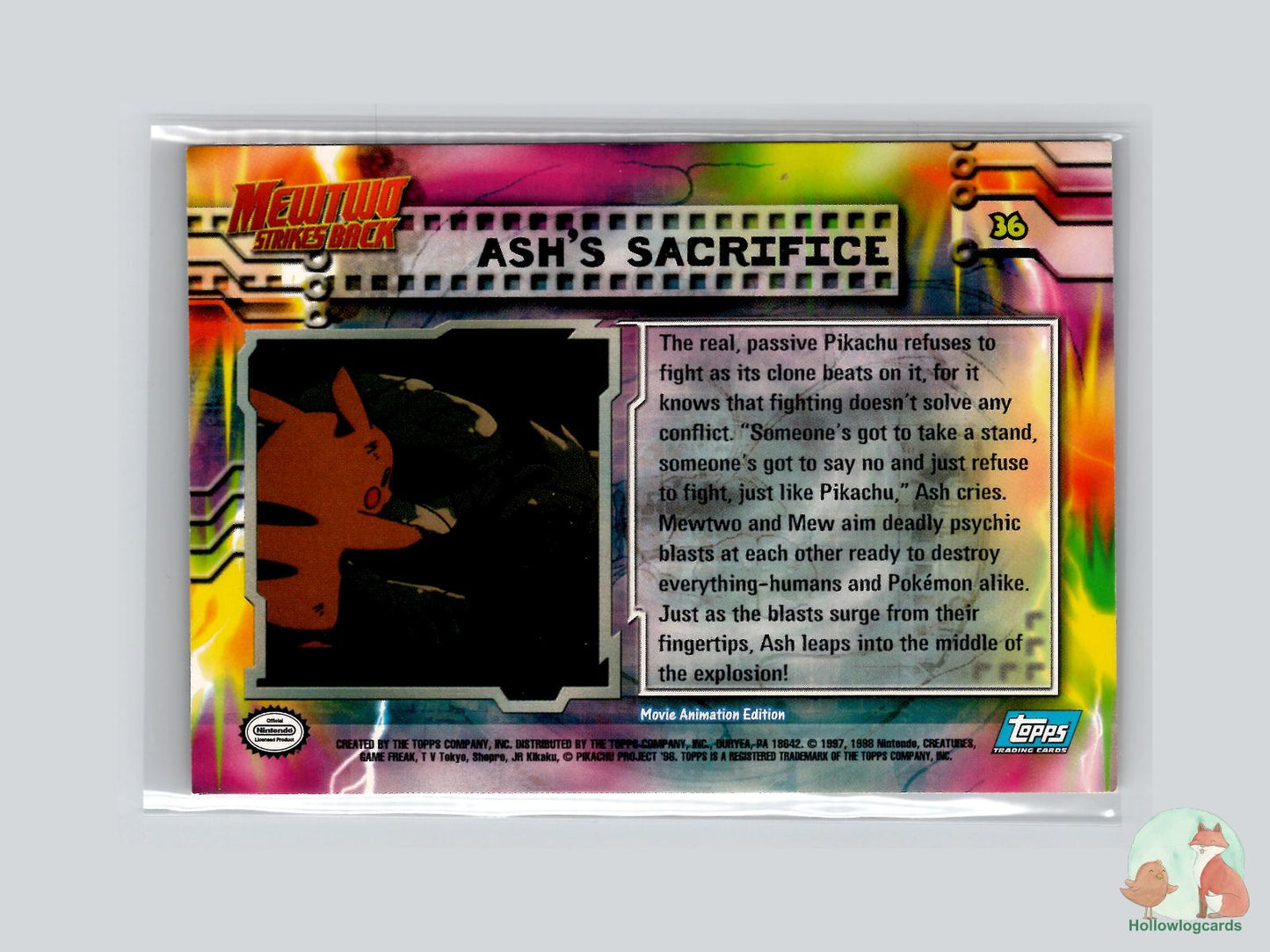 Ash's Sacrifice [Mew, Mewtwo] (#36) - Topps Mewtwo Strikes Back