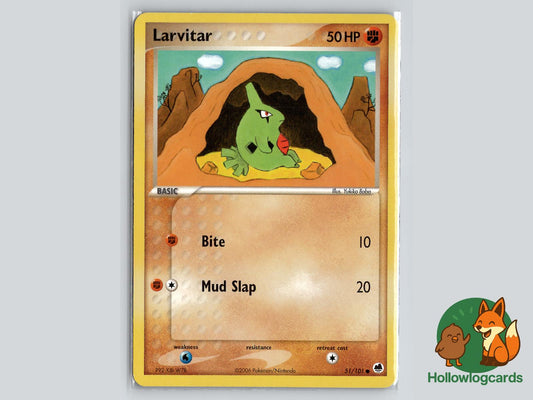 Larvitar (51/101) - Dragon Frontiers Pokémon Card