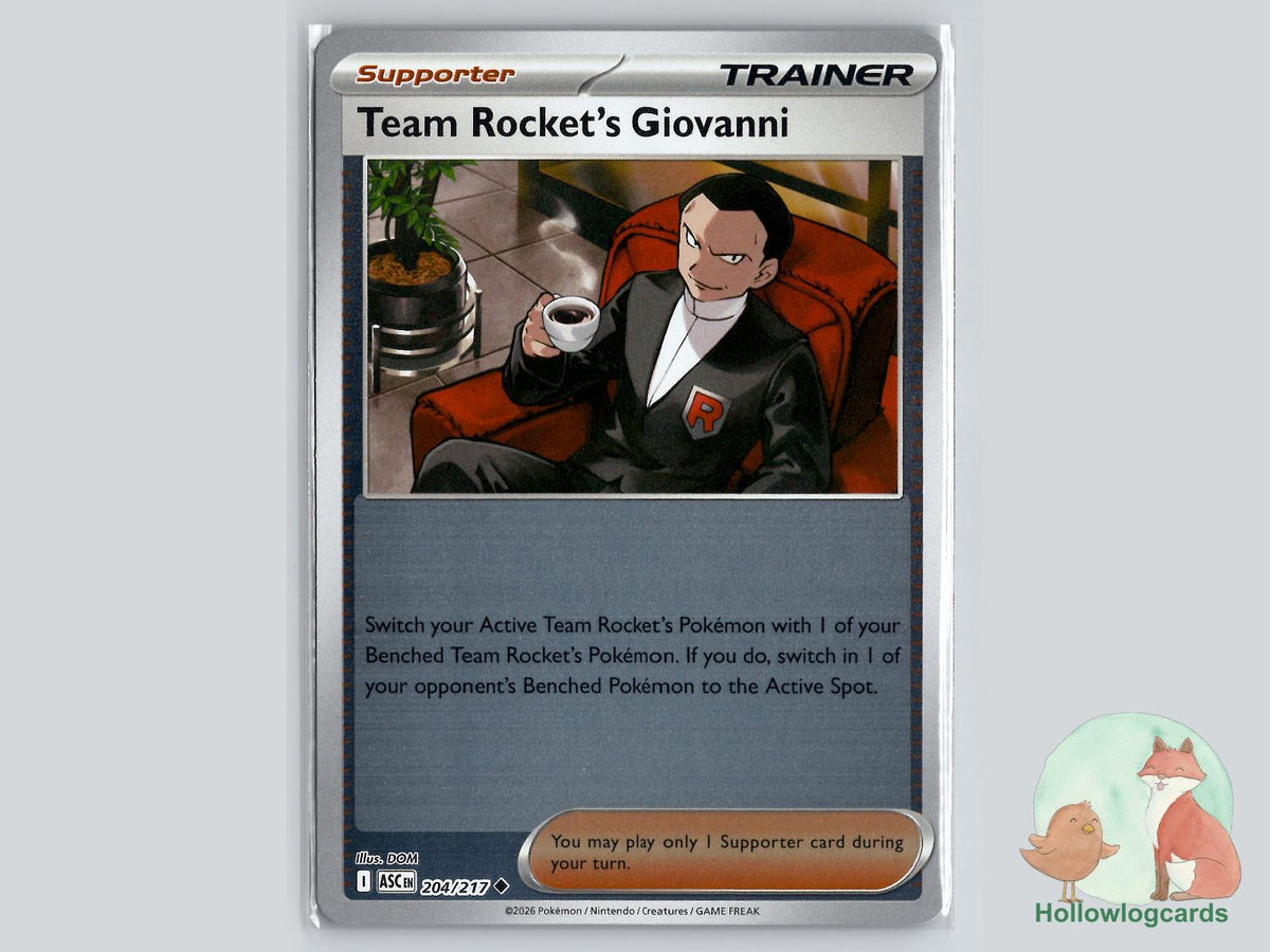 Team Rocket's Giovanni (204/217) - Team Rocket Pokémon Card