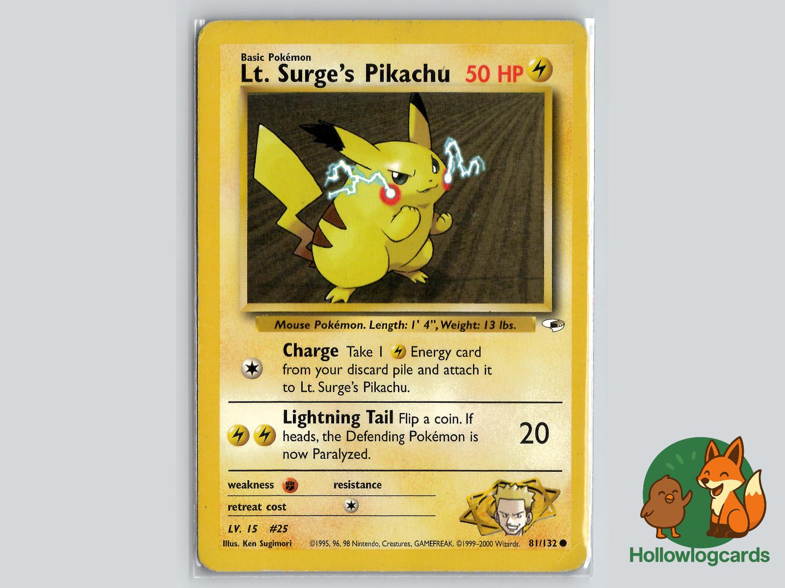 Lt. Surge's Pikachu (81/132) - Gym Heroes Pokémon Card