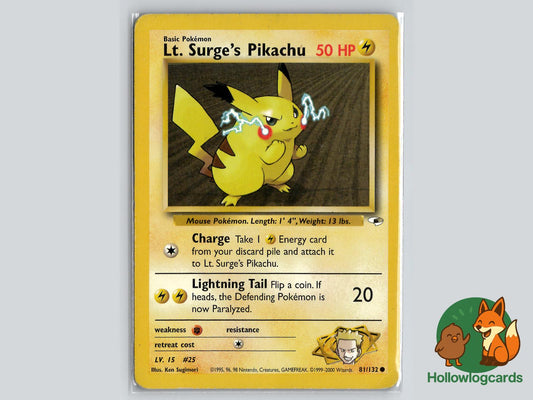 Lt. Surge's Pikachu (81/132) - Gym Heroes Pokémon Card