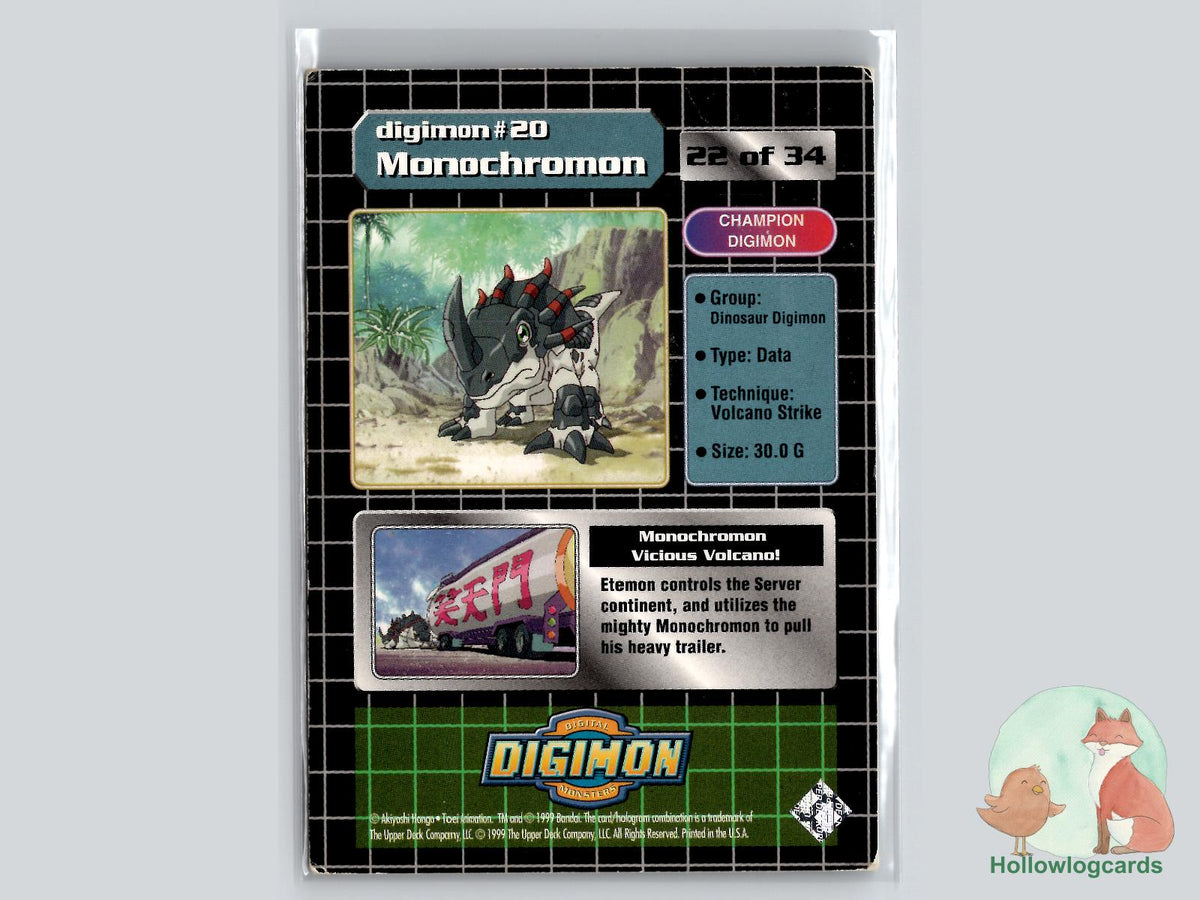 Monochromon #20 (22/34) Holo - 1999 Upper Deck Digimon Series 1 - DMG