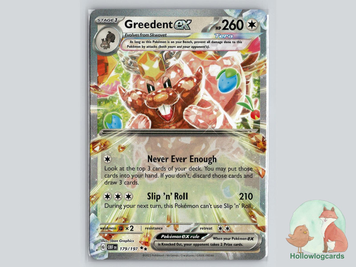 Greedent ex (179/197) - Obsidian Flames Pokémon Card