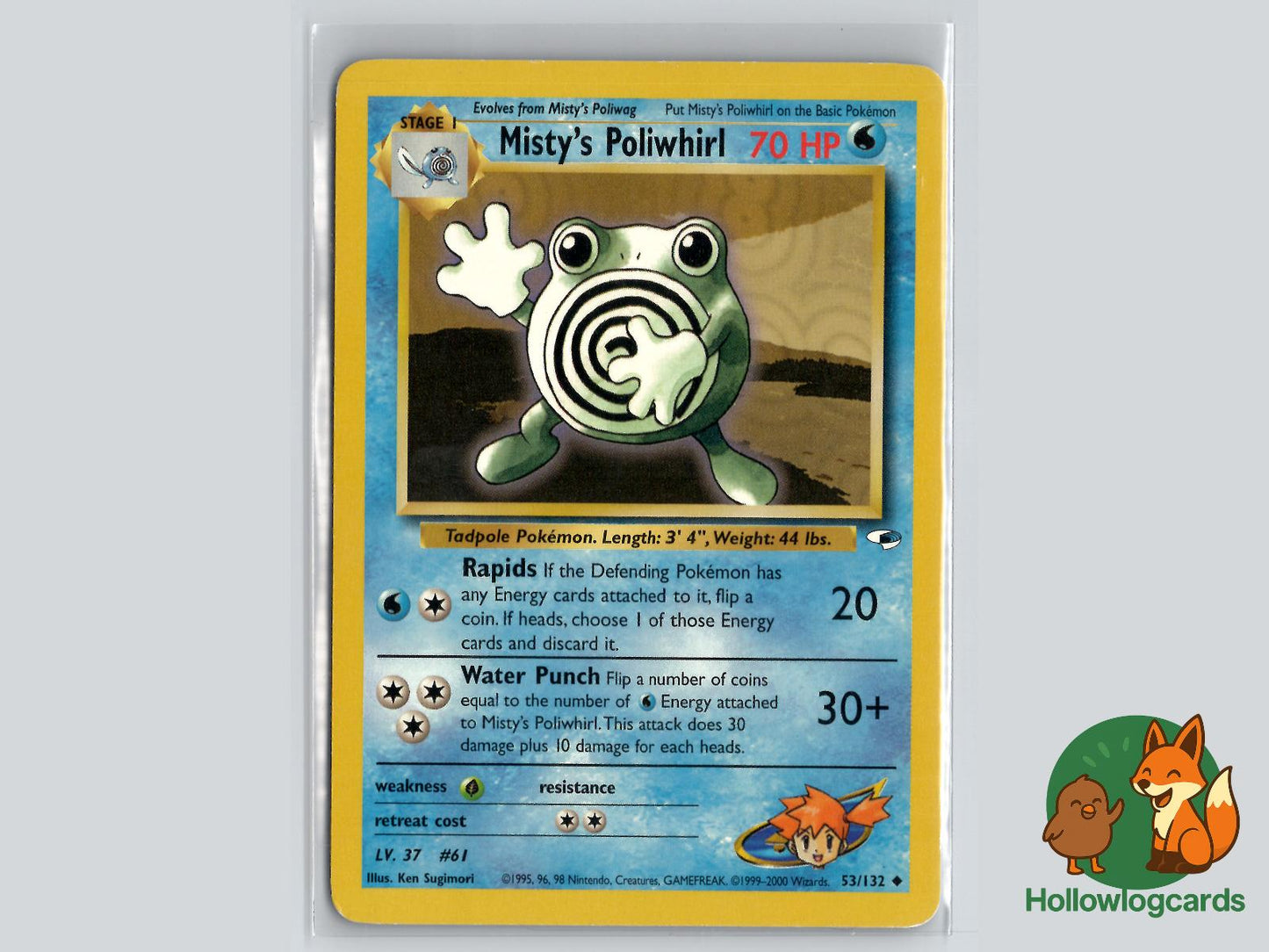 Misty's Poliwhirl (53/132) - Gym Heroes Pokémon Card