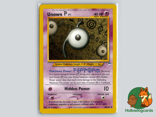 Unown [P] (58/105) - Neo Destiny Pokémon Card