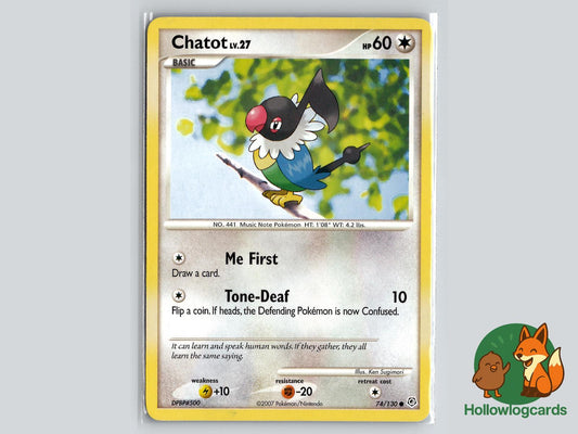 Chatot (74/130) - Diamond & Pearl Pokémon Card