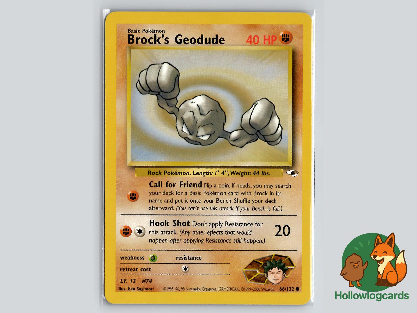 Brock's Geodude (66/132) - Gym Heroes Pokémon Card