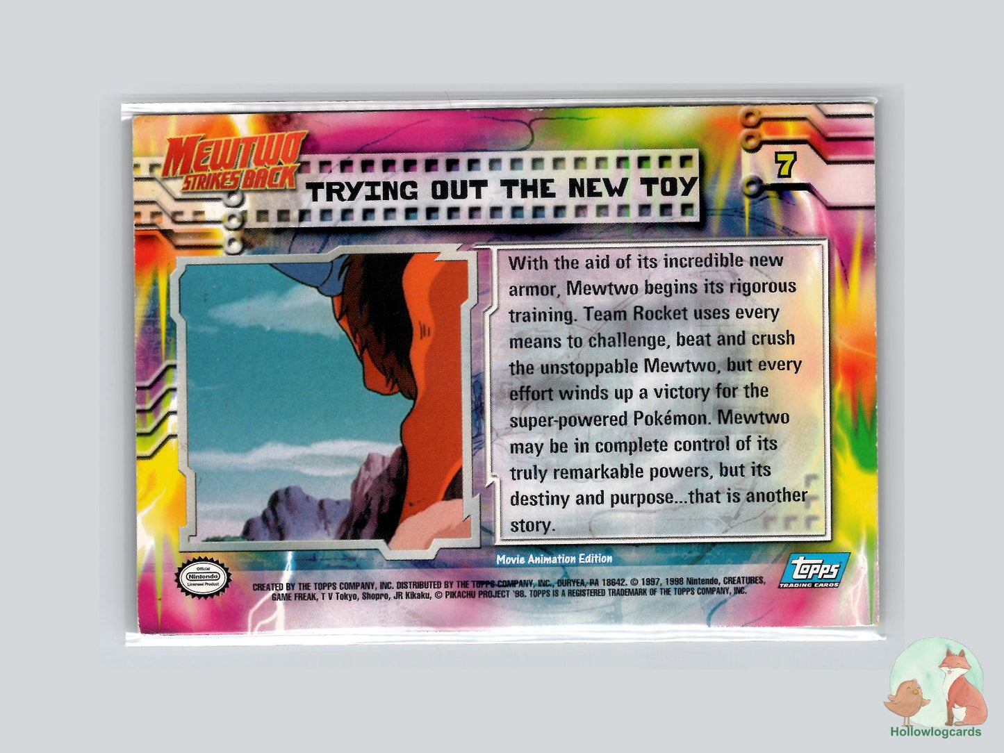 Trying Out The New Toy [Mewtwo] (#7) Chrome - Topps Mewtwo Strikes Back