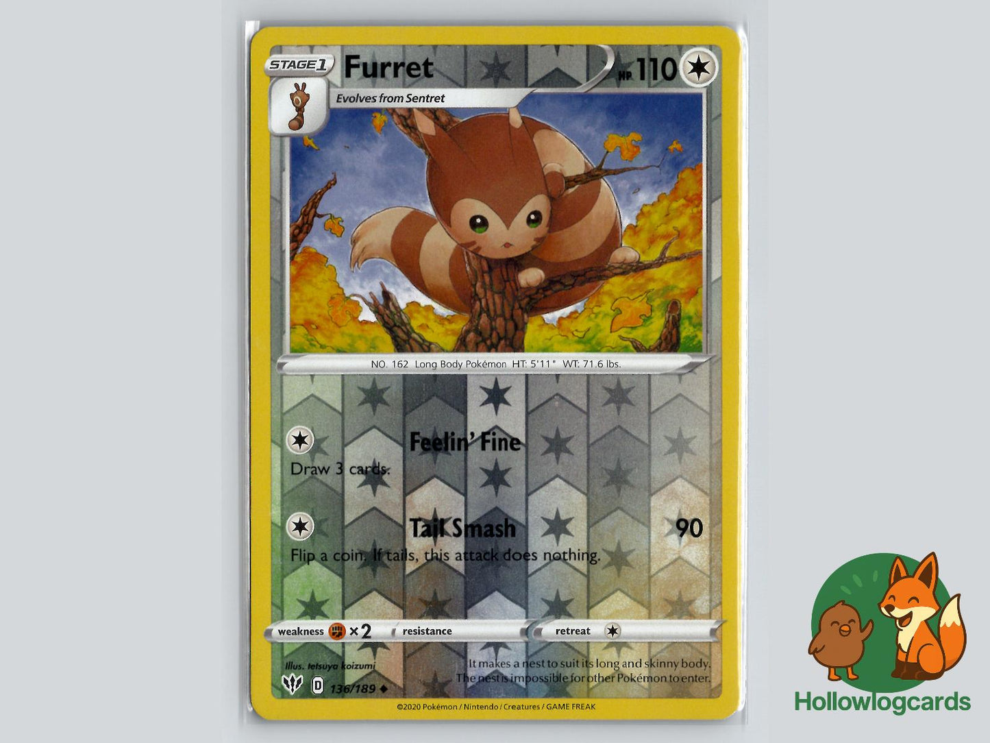 Furret (136/189) - Darkness Ablaze Pokémon Card