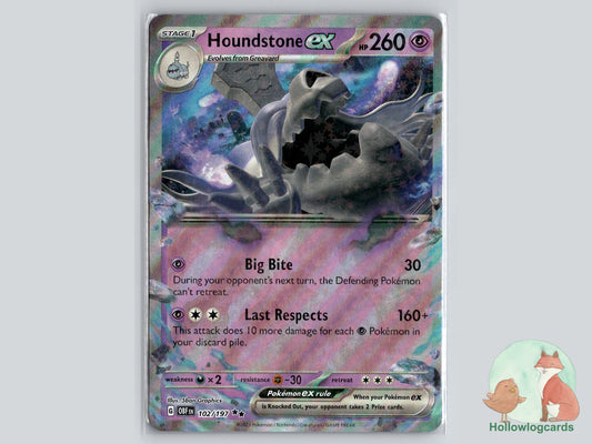 Houndstone ex (102/197) - Obsidian Flames Pokémon Card