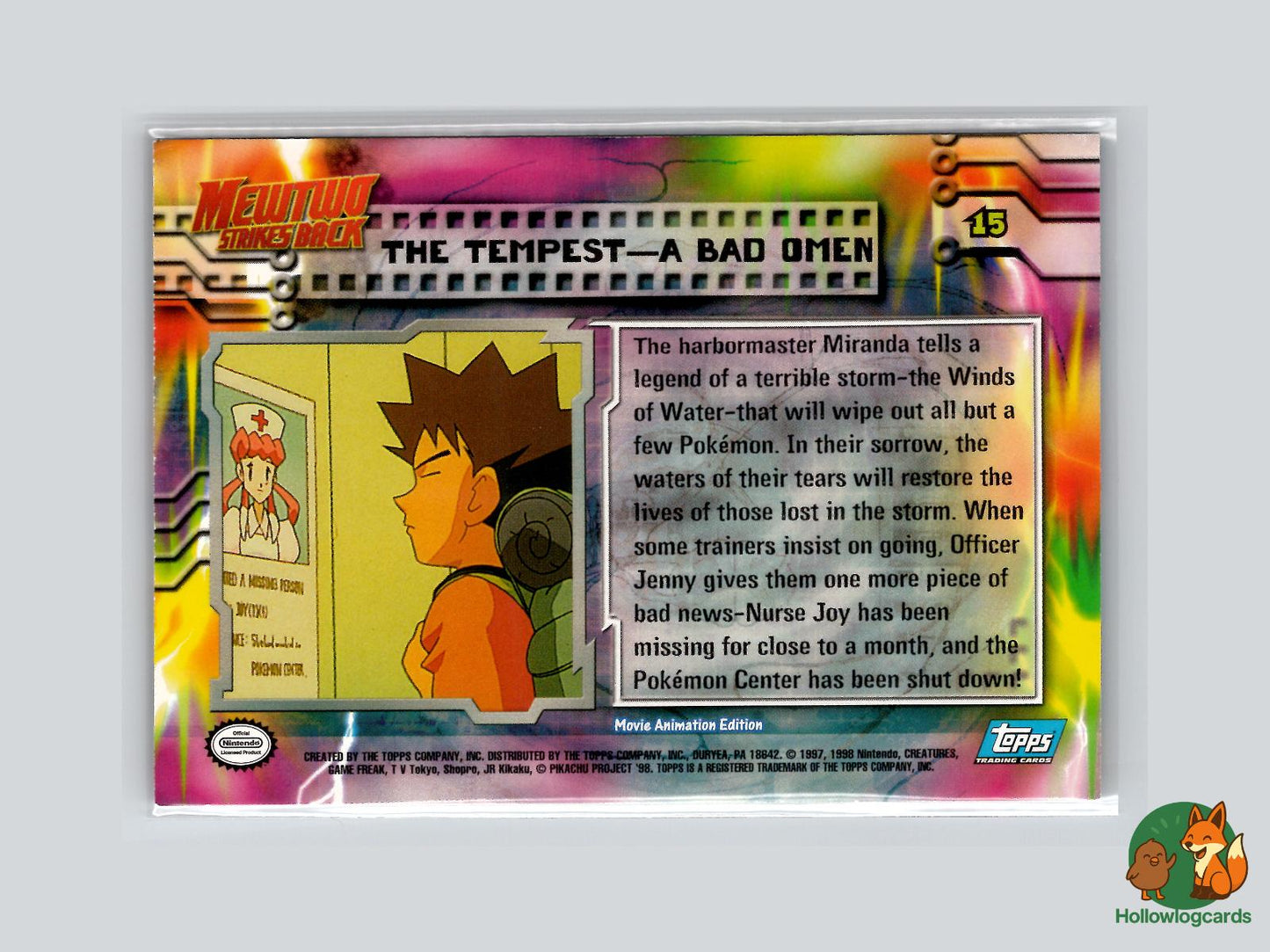The Tempest - A Bad Omen [Pikachu] (#15) - Topps Mewtwo Strikes Back