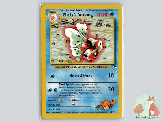 Misty's Seaking (55/132) - Gym Heroes Pokémon Card