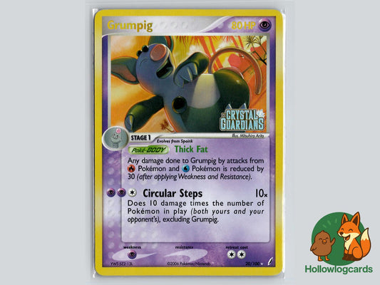 Grumpig (20/100) - Crystal Guardians Pokémon Card