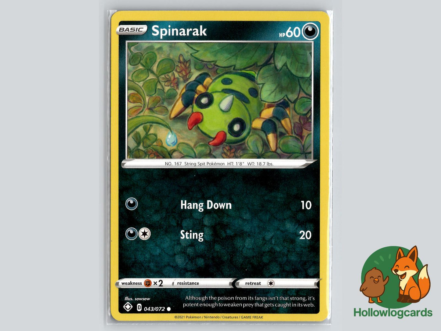 Spinarak (043/072) - Shining Fates Pokémon Card