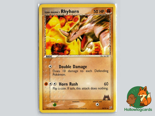 Team Magma's Rhyhorn (38/95) - Team Magma vs Team Aqua Pokémon Card