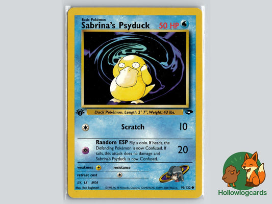 1st Edition Sabrina's Psyduck (99/132) - Gym Challenge Pokémon Card