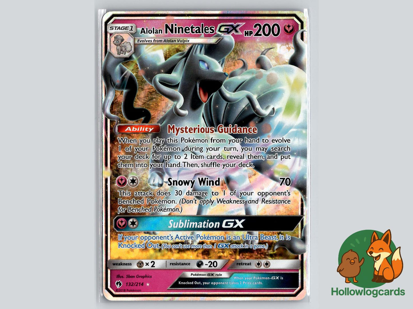 Alolan Ninetales GX (132/214) - Lost Thunder Pokémon Card
