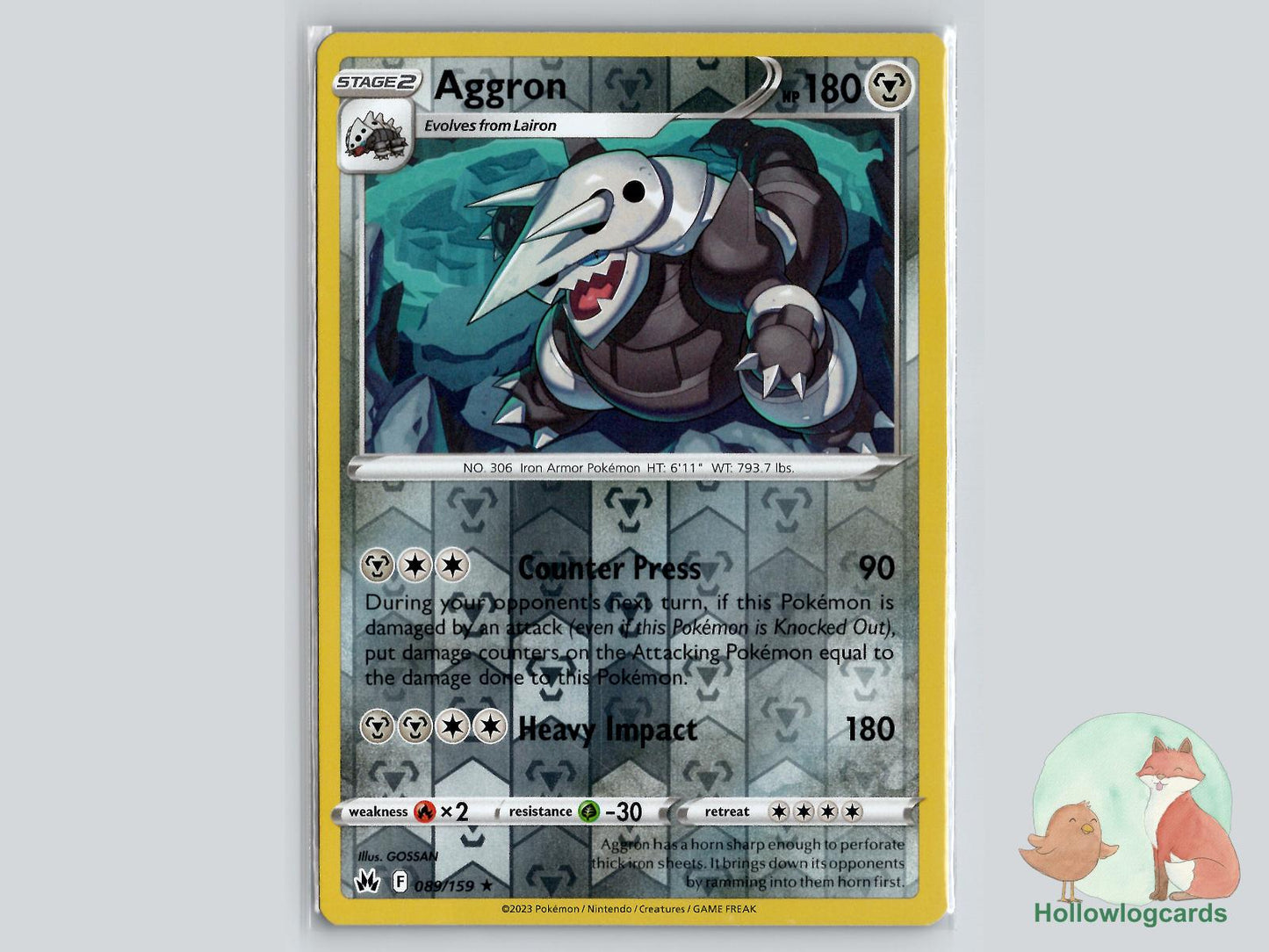 Aggron (089/159) - Crown Zenith Pokémon Card