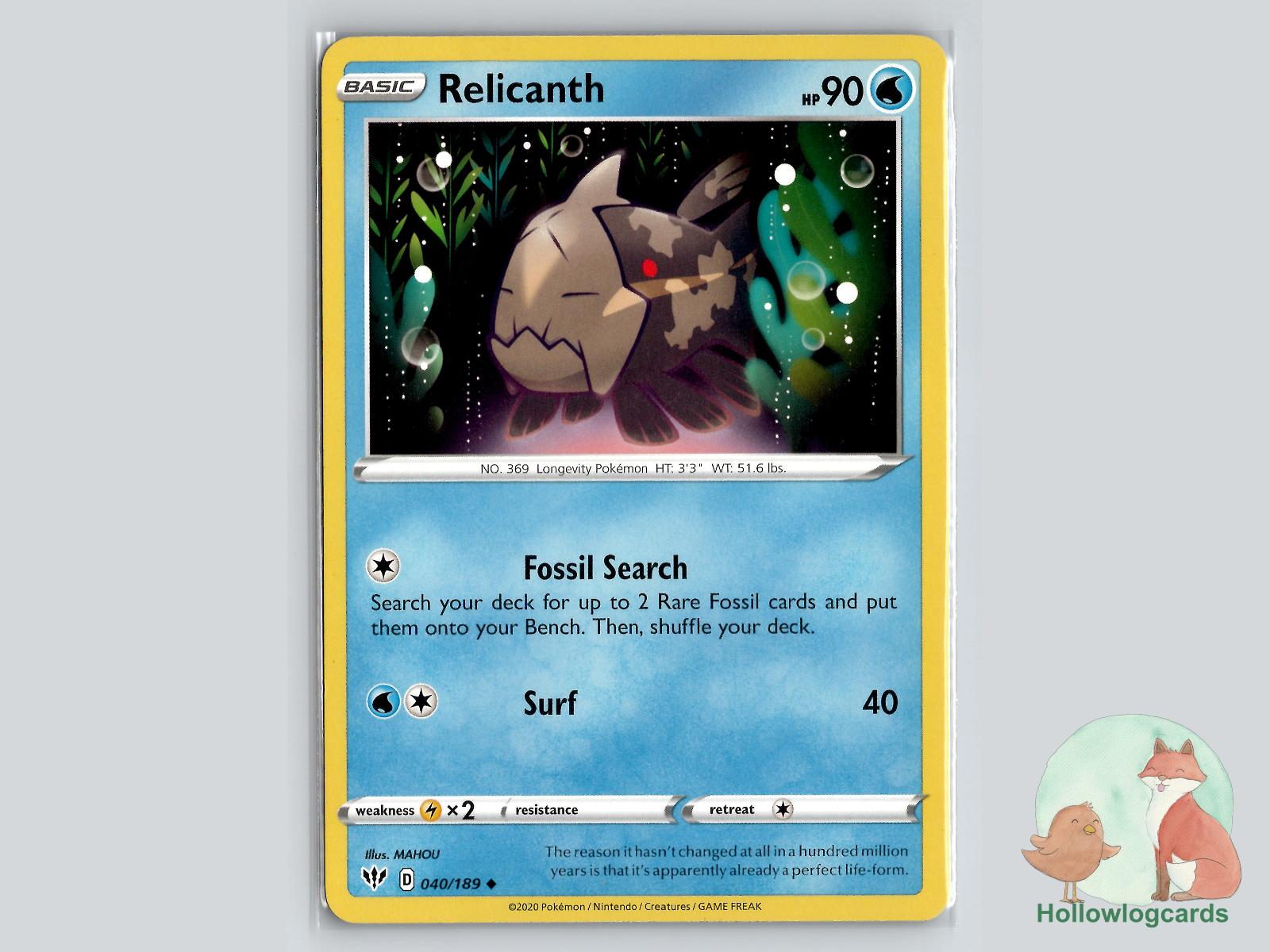 Relicanth (040/189) - Darkness Ablaze Pokémon Card