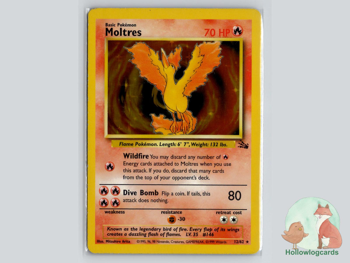 Moltres (12/62) - Fossil Pokémon Card