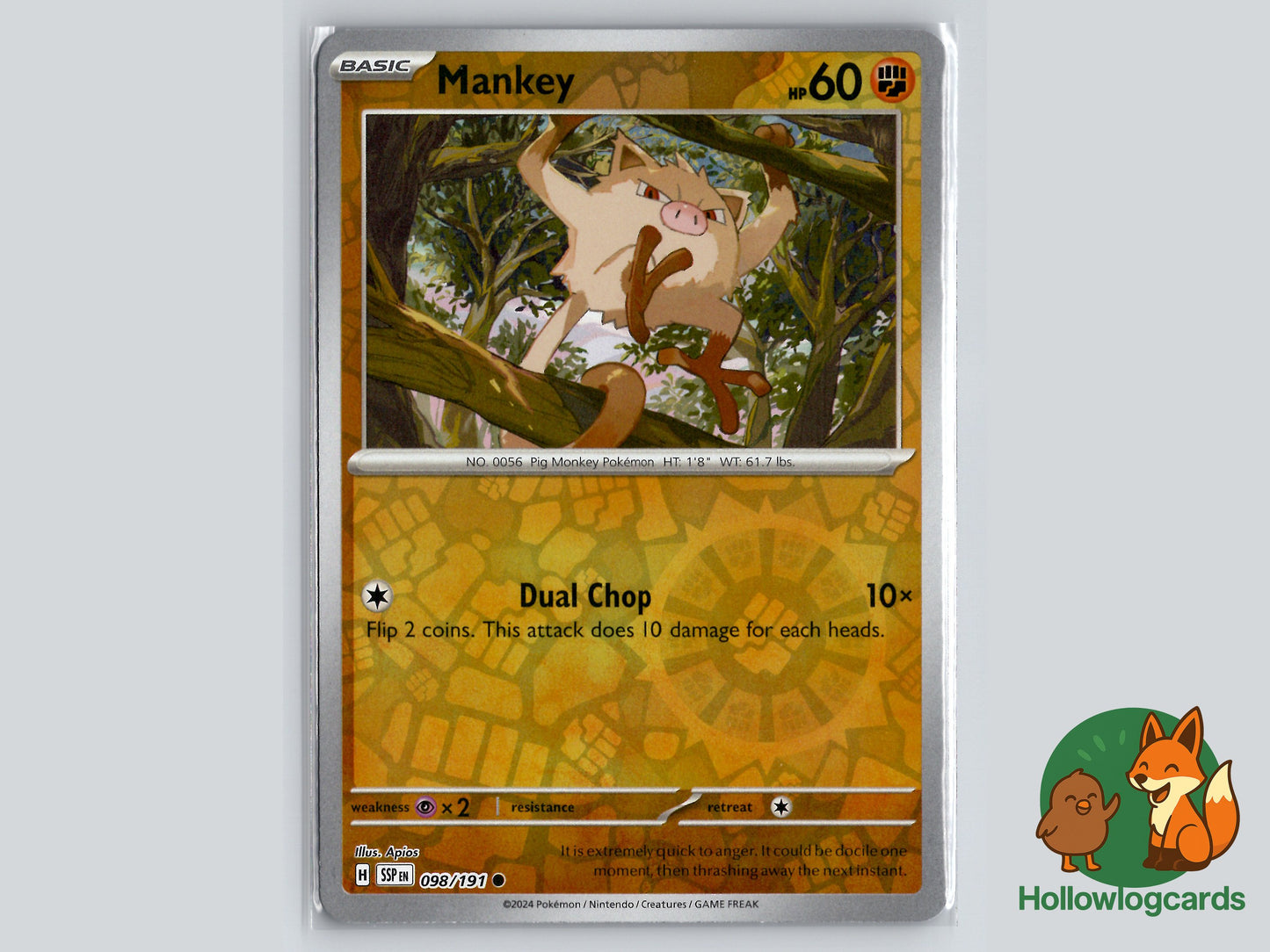 Image of Mankey Surging Sparks (SSP) #098