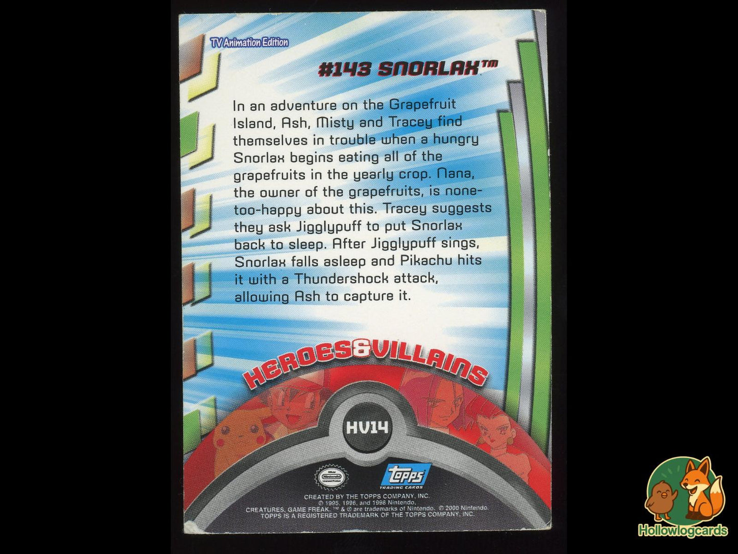 Snorlax (#160) Chrome - HV14 - Topps Trading Cards Series 3 - DMG