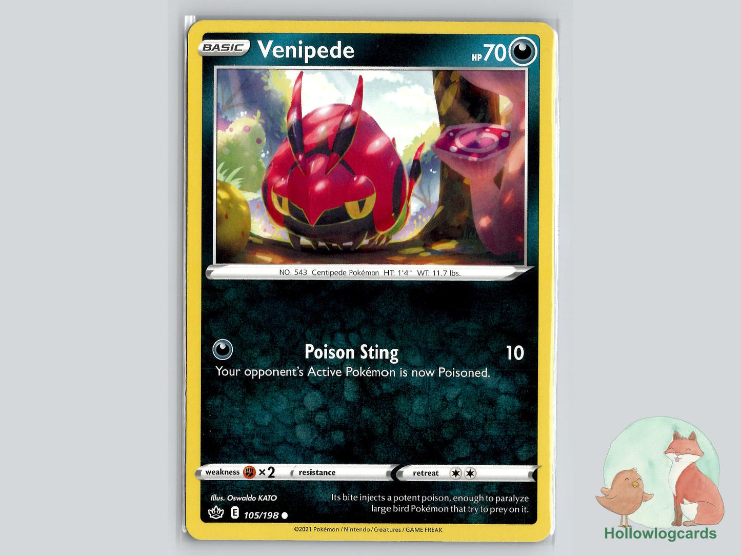 Venipede (105/198) - Chilling Reign Pokémon Card