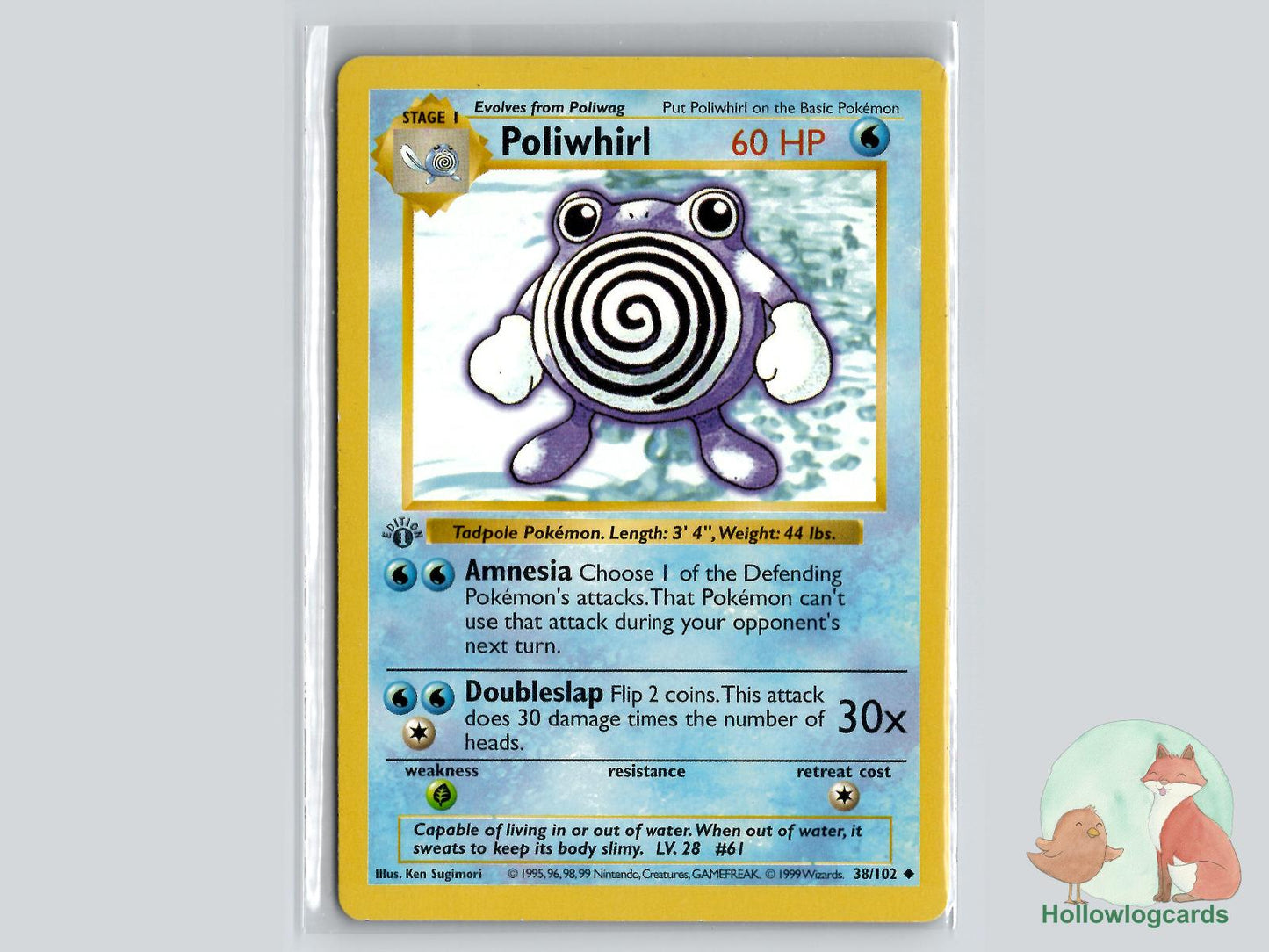 1st Edition Poliwhirl (38/102) - Base Pokémon Card