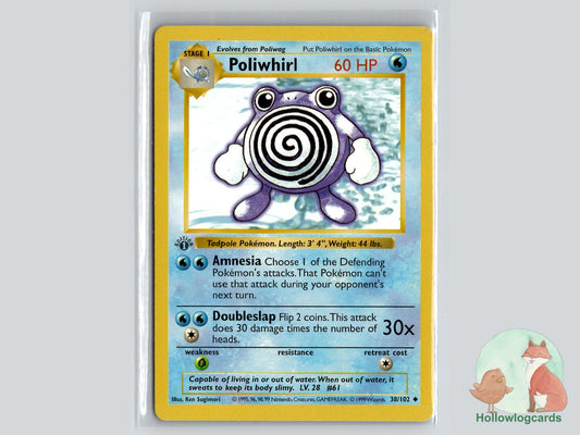 1st Edition Poliwhirl (38/102) - Base Pokémon Card