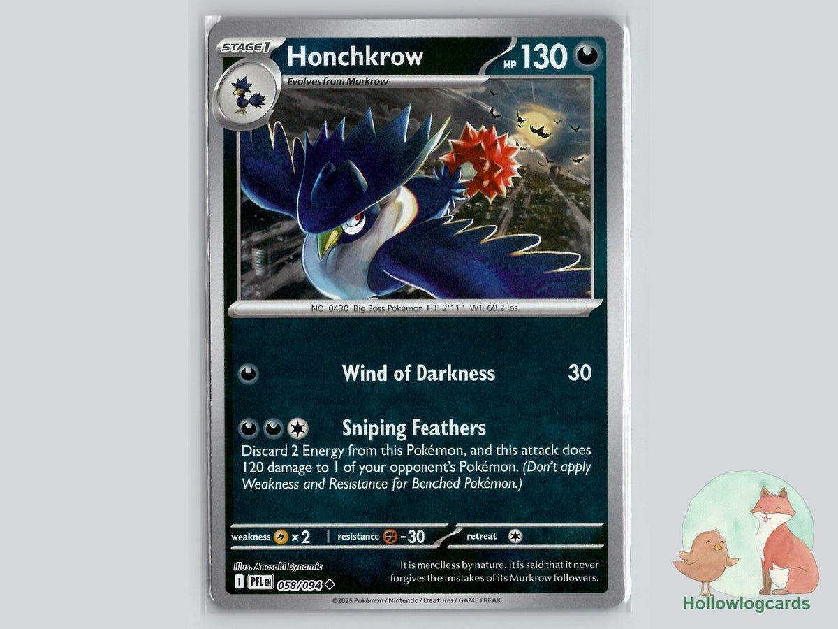 Honchkrow (058/094) - Phantasmal Flames Pokémon Card