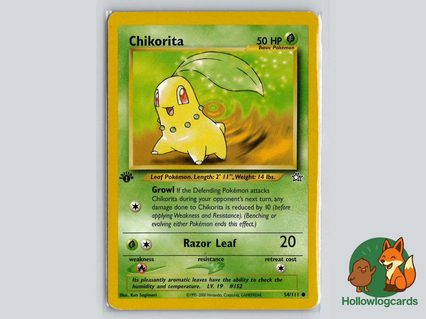 1st Edition Chikorita (54/111) - Neo Genesis Pokémon Card
