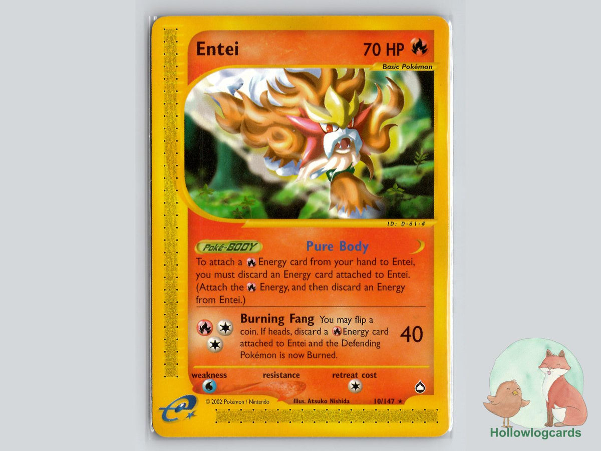 Entei (10/147) - Aquapolis Pokémon Card