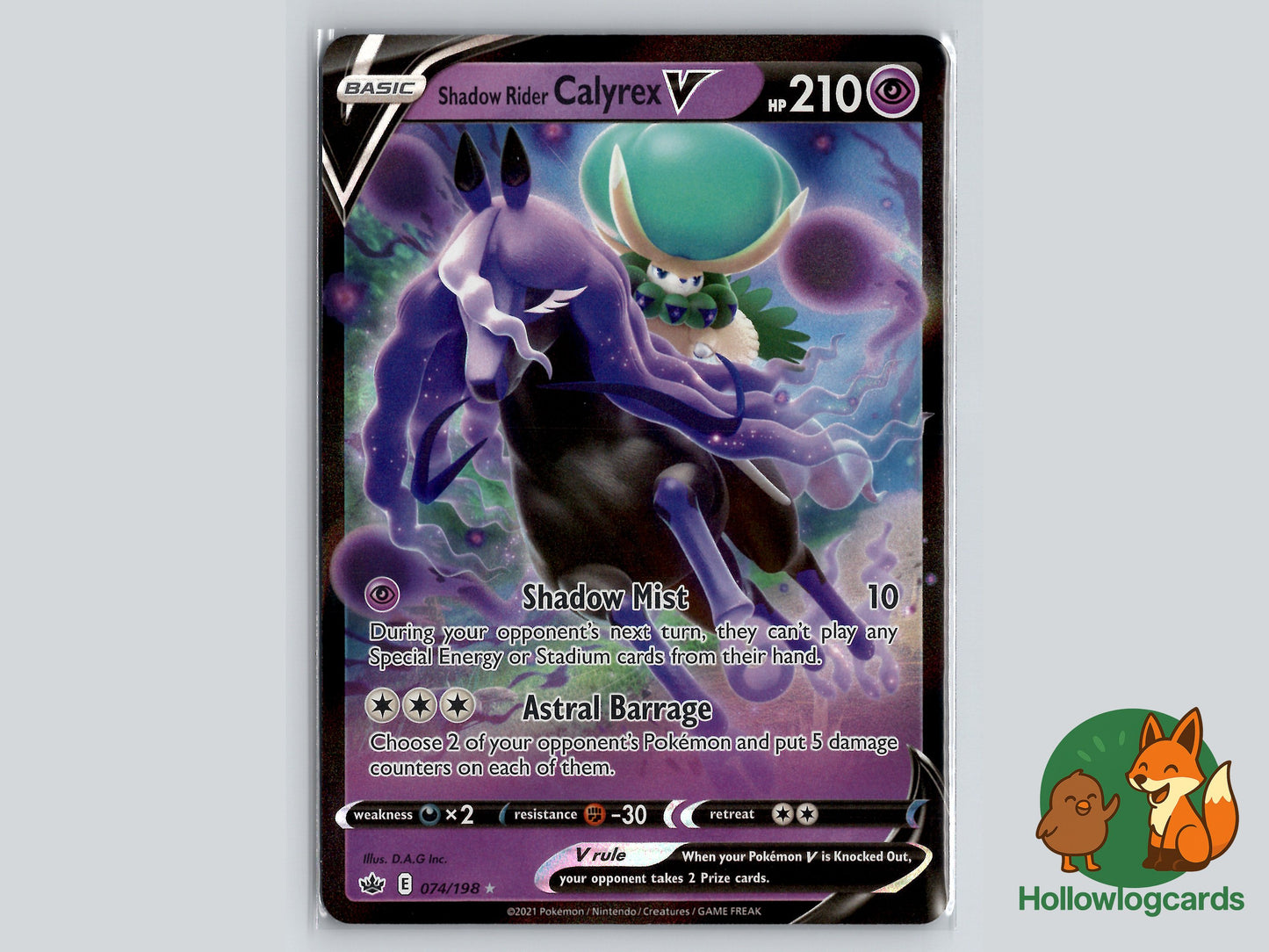 Image of Shadow Rider Calyrex V Chilling Reign (CRE) #074