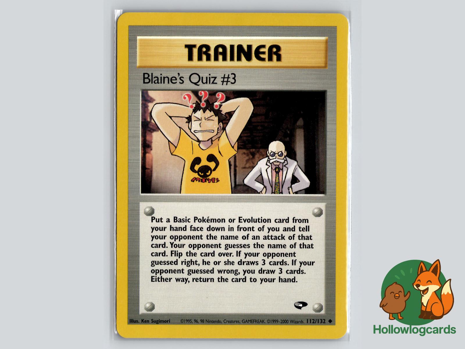 Blaine's Quiz #3 (112/132) - Gym Challenge Pokémon Card