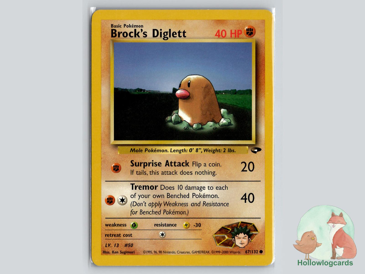 Brock's Diglett (67/132) - Gym Challenge Pokémon Card