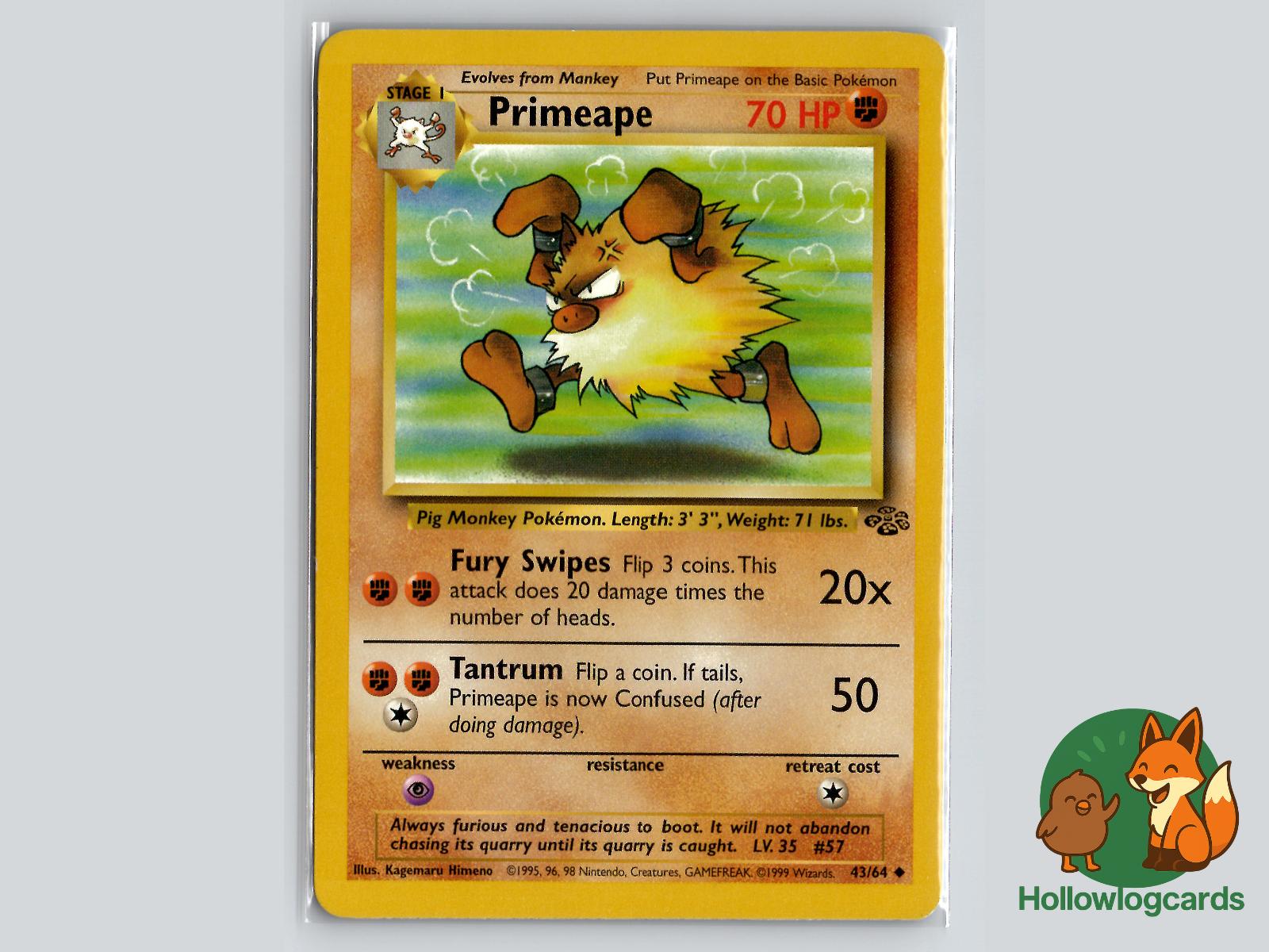 Primeape (43/64) - Jungle Pokémon Card