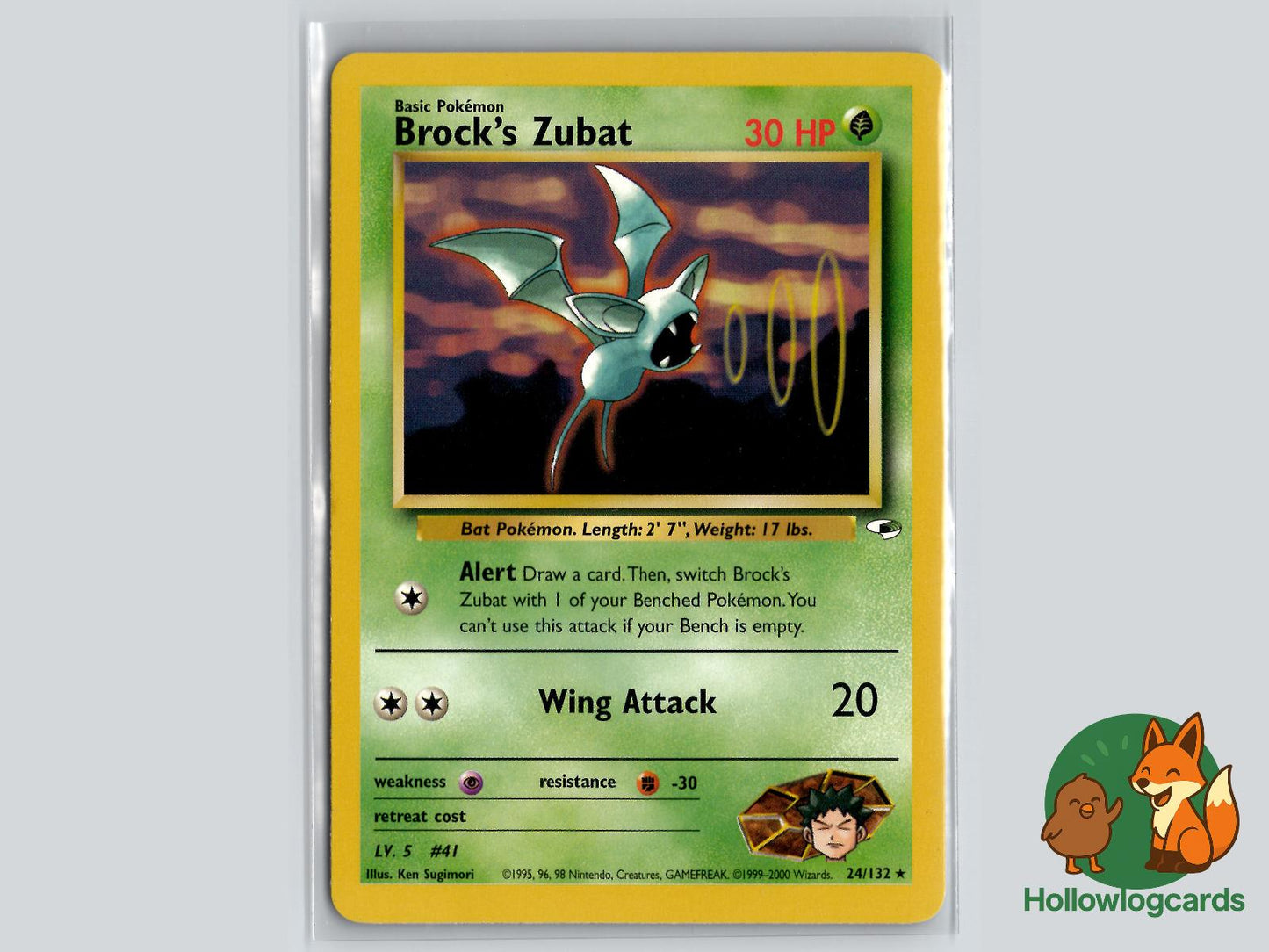 Brock's Zubat (24/132) - Gym Heroes Pokémon Card