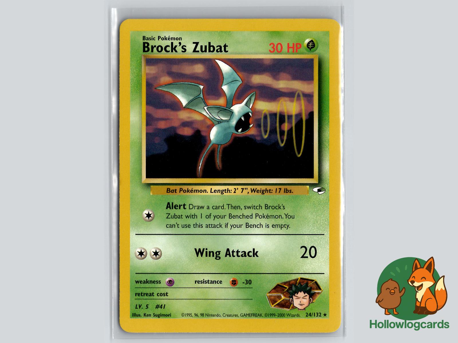 Brock's Zubat (24/132) - Gym Heroes Pokémon Card