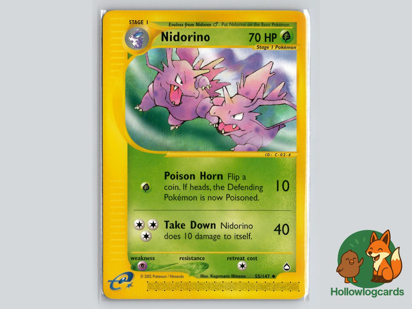 Nidorino (55/147) - Aquapolis Pokémon Card