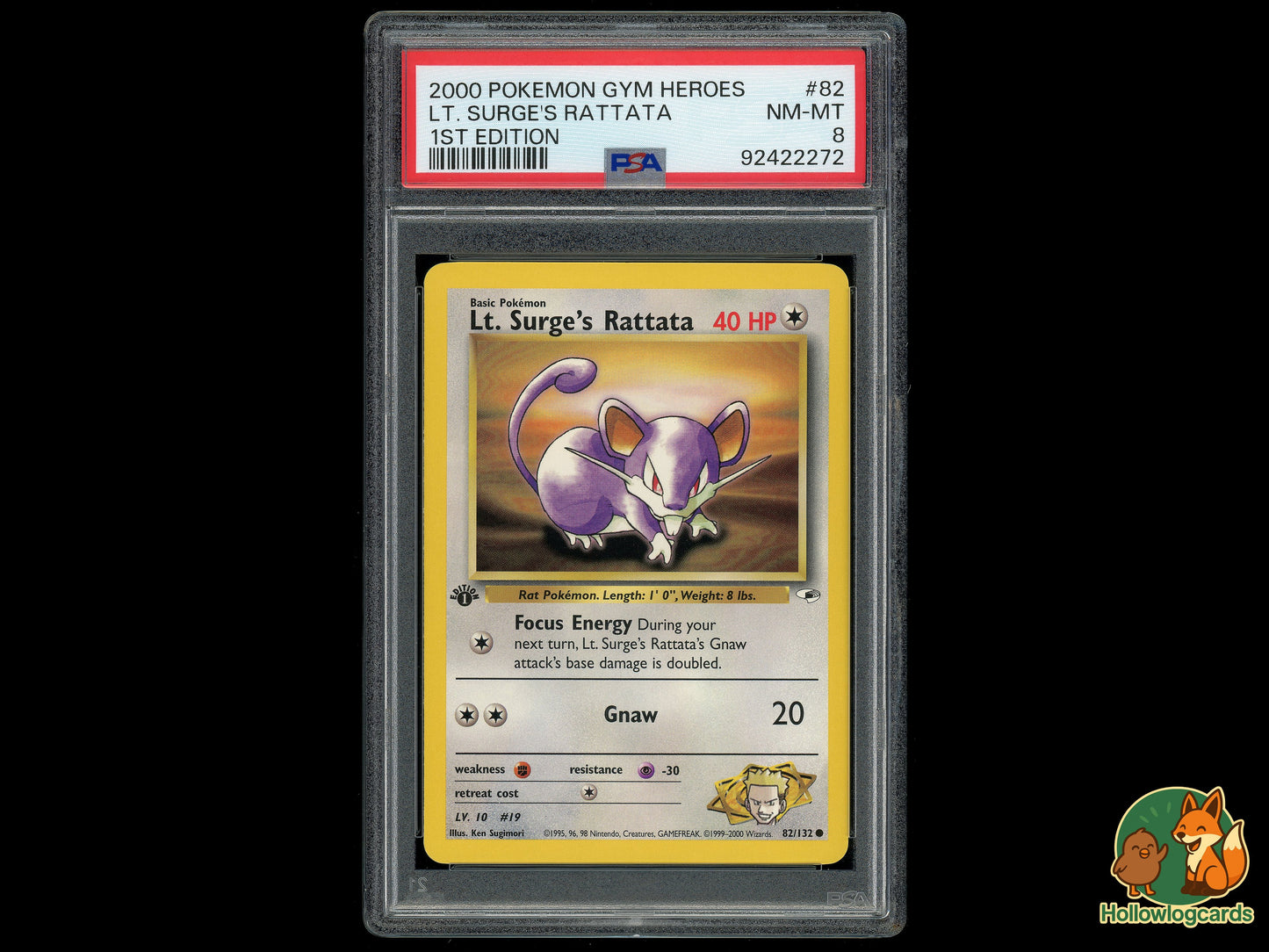 Image of Lt. Surges Rattata Gym Heroes (G1) #82