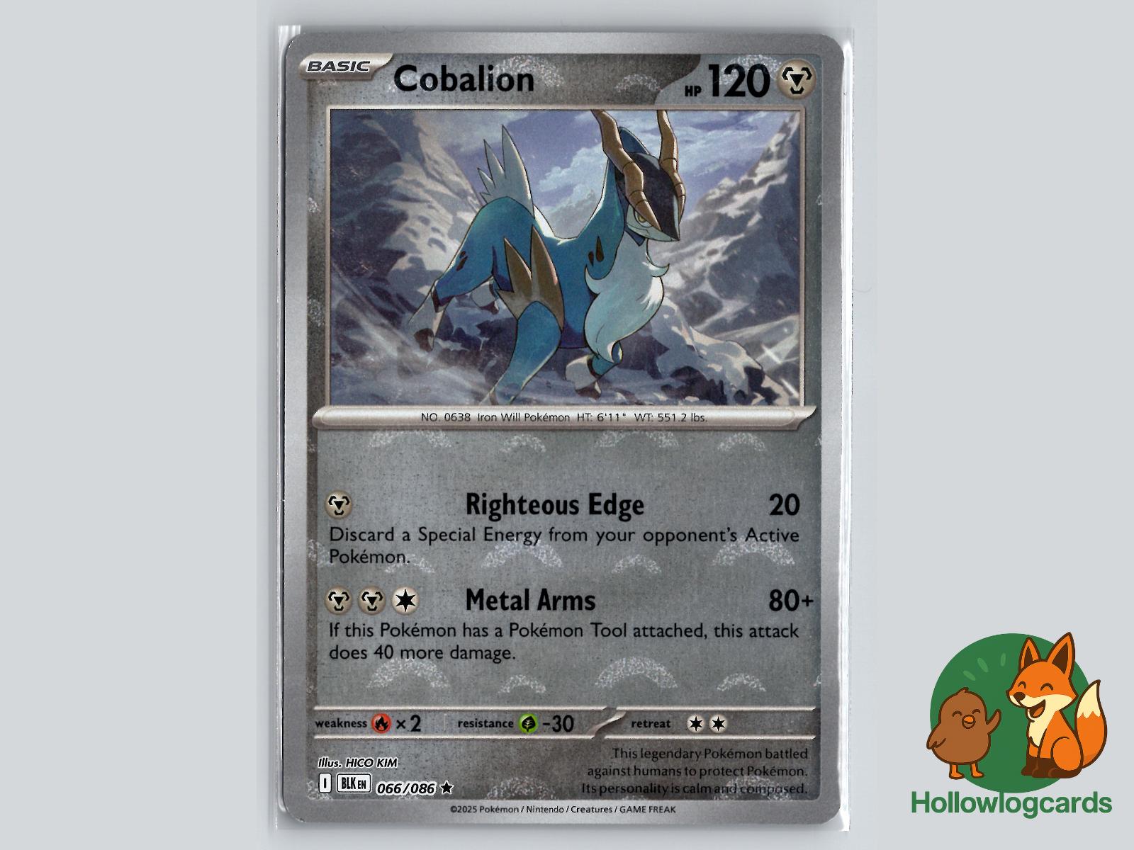 Cobalion (066/086) - Black Bolt Pokémon Card