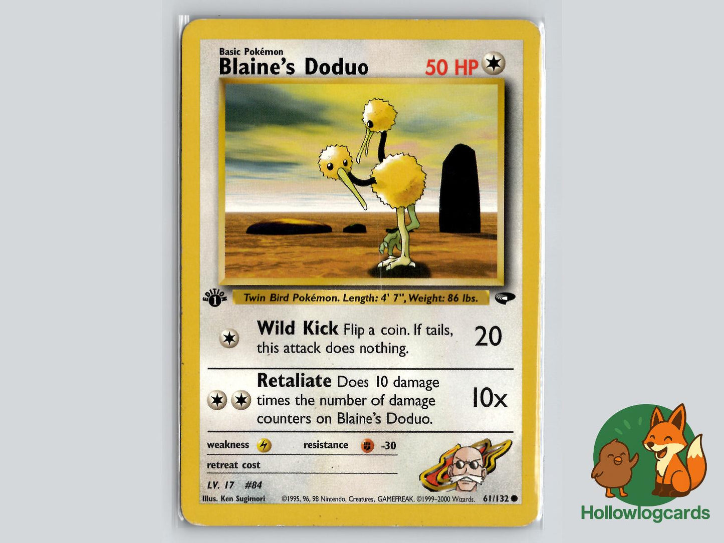1st Edition Blaine's Doduo (61/132) - Gym Challenge Pokémon Card