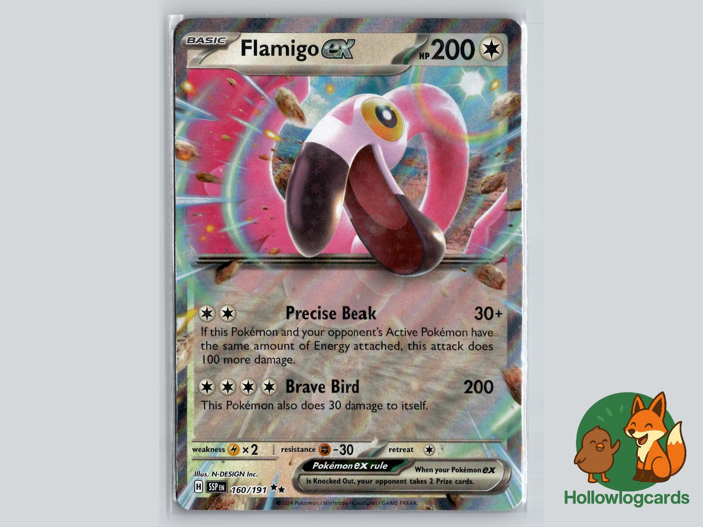 Flamigo ex (160/191) - Surging Sparks Pokémon Card