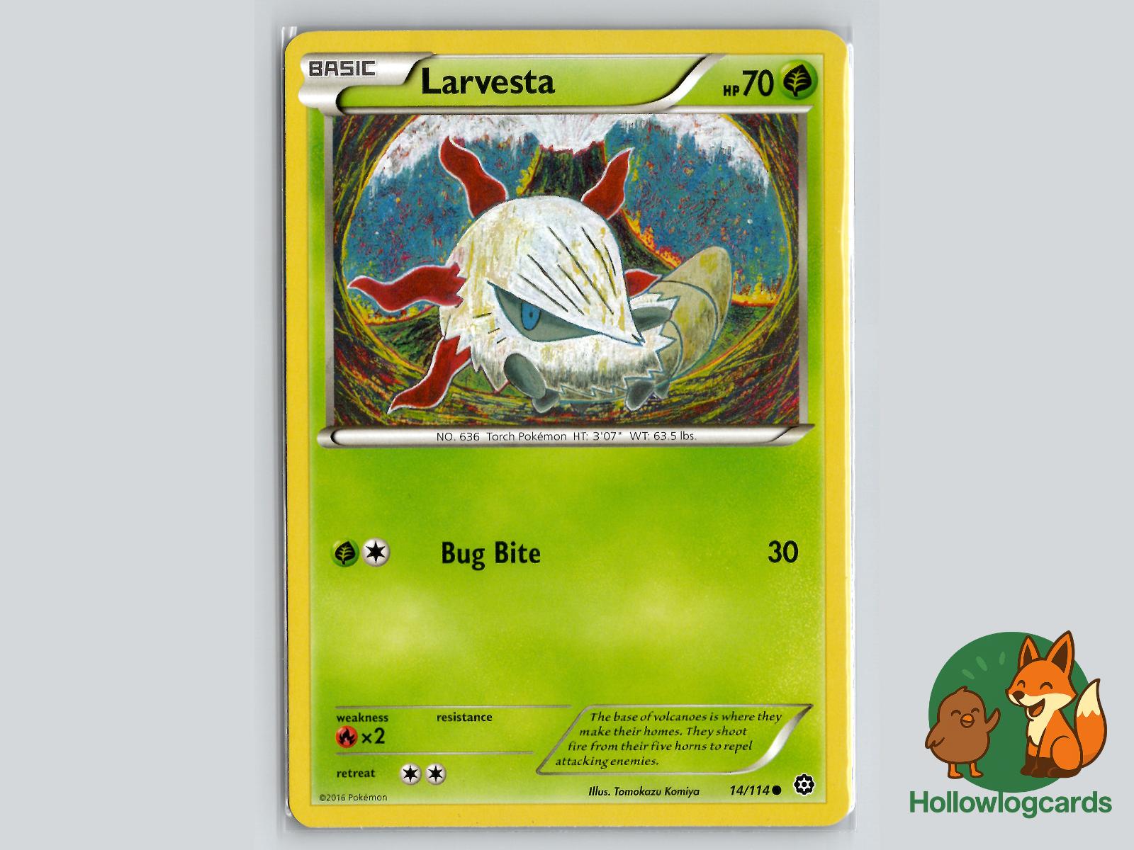 Larvesta (14/114) - Steam Siege Pokémon Card
