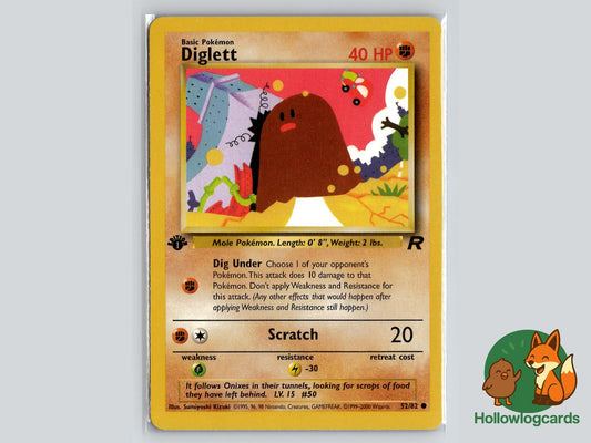 1st Edition Diglett (52/82) - Team Rocket Pokémon Card
